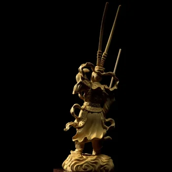 Stil chinezesc personaj mitic Sun Wukong statuie din lemn masiv, sculptură, artă modernă, sculptura, artizanat, decorațiuni interioare ornamente