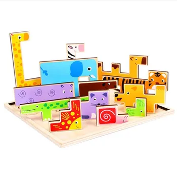 Inteligenta Copii Jucărie din Lemn 3D Puzzle Multistrat Puzzle Jucării pentru Copii Copil Creativ Timpurie de Învățare de Învățământ Jucării