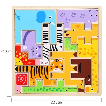 Inteligenta Copii Jucărie din Lemn 3D Puzzle Multistrat Puzzle Jucării pentru Copii Copil Creativ Timpurie de Învățare de Învățământ Jucării