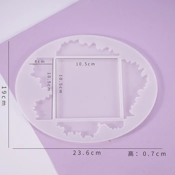 2 buc Cristal Epoxidice Mucegai DIY Neregulate Setarea de Masă Coaster Întreaga Bord Decorative Bază de Silicon Mucegai