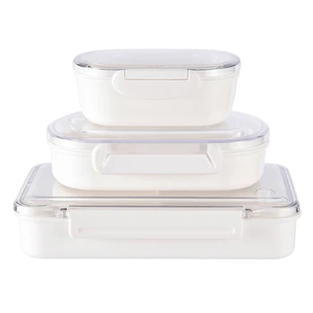 Din Plastic alb masa de prânz caseta de încălzire cu Microunde compartimentului de depozitare a alimentelor cutie Frigider antigel cutie cu capac de călătorie cutie de prânz