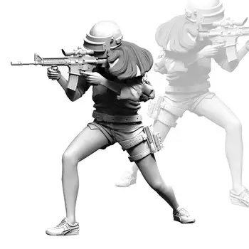 Zombie Uciderea Grup de Fete-o Rășină Soldat (Modelul alb) P2T8