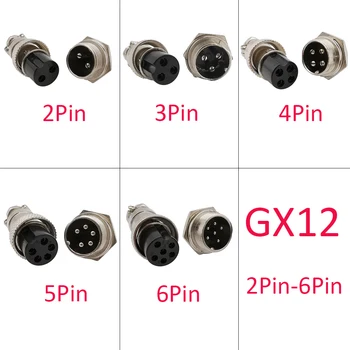 2Pair 2,3,4,5,6-Pin aviației plug 12mm șasiu prize conectează Microfon Microfon Plug GX12 conectori G*12 plug+mufa conector