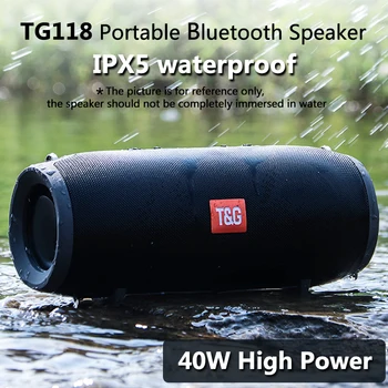 De mare Putere 40W TG118 Wireless Bluetooth Portabil Microfon Stereo Subwoofer Cu 3600 mAh Amplificator Wireless în aer liber, bar Vorbi