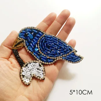 3D pasăre flori peacock Handmade cu margele Stras Patch-uri pentru haine DIY paiete broderie Patch-uri aplicatiile decorative parches