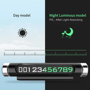 LINGCHEN Temporară Parcare Card ABS Numărul de Telefon Card de Notificare Lumina de Noapte Styling Auto Numărul de Telefon a Cartelei