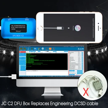 JC C2 DFU CUTIE Restabilirea Repornirea IO*S Restabili Restart Instantaneu SN ECID de Informații MODEL de Lectură USB Introduceți Ecran Violet