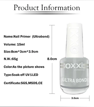 OXXI 15ml Primer de Unghii Semi-permanent Lac Acid-free Ultrabond Bază de Cauciuc și Strat de Top Dezinfecție Reinforceme Gel pentru Unghii
