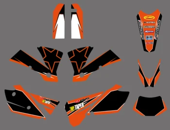 Pentru KTM EXC 125 200 250 300 400 450 525 2004 Decal Autocolant Kit Motocross Echipa de Fundal Grafic Autocolante Portocaliu Negru