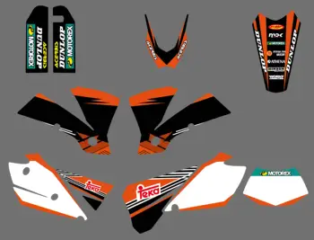 Pentru KTM EXC 125 200 250 300 400 450 525 2004 Decal Autocolant Kit Motocross Echipa de Fundal Grafic Autocolante Portocaliu Negru