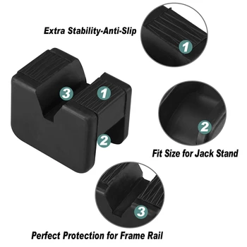Jack Pad Adaptor Pentru Cric 2-3 Tone Universal De Cauciuc Crestat Cadru Feroviar Pinch Suduri Protector(4 Pack)