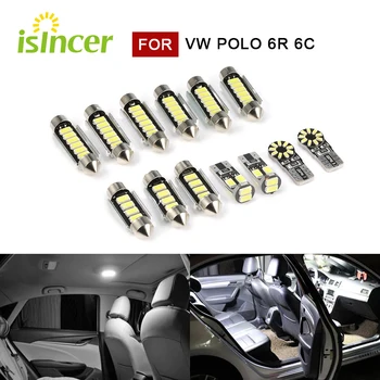 10buc 13pcs Auto Interior Alb Becuri cu LED-uri Pachet Kit Pentru VW Polo 6R 6C lectură podea portbagaj lumini