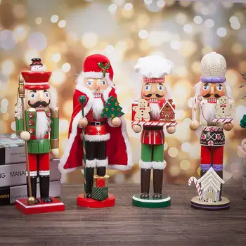 35cm Lemn spargatorul de Nuci de Păpuși Soldat Forma Clasică Pictura de Mână Marionetă Biroul de Acasă Mall Fereastră Decor Cadou de Crăciun de Jucărie pentru Copii