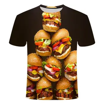 2020 nou hip-hop-ul men ' s t-shirt de imprimare 3D de sex masculin burger sticla de bere de poker t-shirt respirabil cu uscare rapida scurt cămașă de moda cas