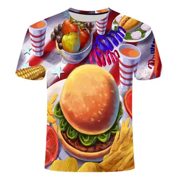 2020 nou hip-hop-ul men ' s t-shirt de imprimare 3D de sex masculin burger sticla de bere de poker t-shirt respirabil cu uscare rapida scurt cămașă de moda cas