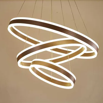 Modern Circulară Candelabru Negru/Alb/Inel de Aur Tavan Agățat Lumini de Prindere pentru Camera de zi Dormitor Bucatarie Decor Acasă