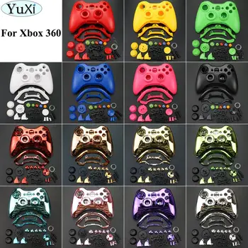 YuXi Controler De Joc Fără Fir Pentru XBox 360 Caz Negru Gamepad Coajă De Protecție De Acoperire Set Complet Cu Butoane Analog Stick Barele De Protecție