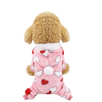Dragoste roz câine de desene animate catelul haine de iarnă, haine de bulldog francez haina caine costum de halloween chihuahua costum de haine pentru animale de companie
