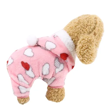 Dragoste roz câine de desene animate catelul haine de iarnă, haine de bulldog francez haina caine costum de halloween chihuahua costum de haine pentru animale de companie