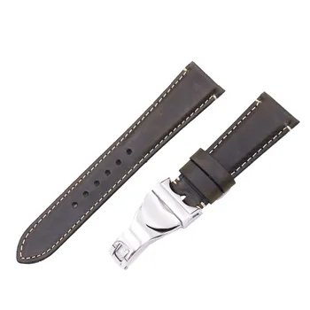 Rolamy 22mm en-Gros Durabil din Piele Watchband Încheietura Curea Centura Bucle Band Bratari Pentru IWC Tudor Breitling