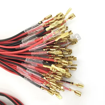 500 de seturi de 2m lungime Negru și Roșu Personalizate cablu de 110 / 187 Terminal pentru cabinet arcade joc piese de mașini