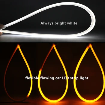 KAHANE 2x 60cm LED DRL Flexibil Fluxul de circulație Diurnă Lumina Moale care Curge Lumina de Semnalizare Benzi PENTRU Hyundai Tucson ix35 Solaris