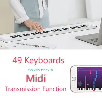 Tastaturi MIDI 49 de Taste Portabil de mână-laminate pian pliere profesională a adulților practică electronice portabile de pian pentru incepatori