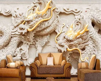 Beibehang Personalizat tapet 3D nou Chinezesc scutiri de aur royal dragon cereale TV de fundal de perete camera de zi picturi murale 3d tapet