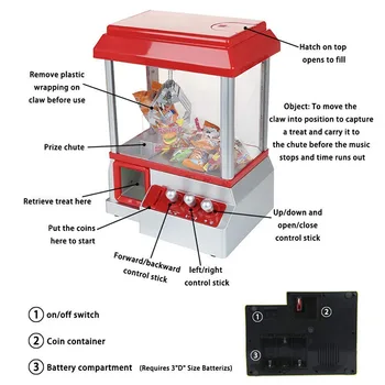 Electronice Gheara Jucărie Bomboane Grabber funcționează cu Monede de Joc Papusa Mașină Cu Lumini LED Și Sunet de Muzică Fără Jucării IQ Jucarii Copii