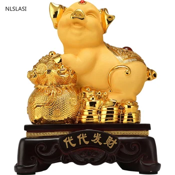 Porc De Aur Norocos Decor Acasă Mobilier Feng Shui Birou Cabinet De Vin Decor Zodia Porc Ambarcațiuni Cadou Home Decor Cadou