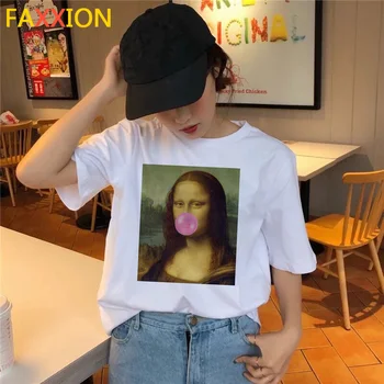 2020 Mona Lisa Tricou hip hop tricou femei de sex feminin amuzant top tee shirt t-shirt femme 90 Streetwear Casual Imprimat noi coreeană