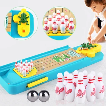 Desktop Mini Bowling Set Jucarii pentru Baieti Copii Interesante Interioară de Desene animate Joc de Masă Kit de Dezvoltare, Sport pentru Copii
