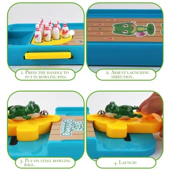 Desktop Mini Bowling Set Jucarii pentru Baieti Copii Interesante Interioară de Desene animate Joc de Masă Kit de Dezvoltare, Sport pentru Copii