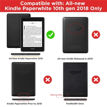 Noul Kindle Paperwhite 4 Pliabil PU Caz din Piele Smart Cover pentru Amazon Kindle Paperwhite 10 PQ94WIF 2018 cu Stand Titular
