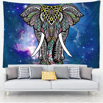 Colorat Perla Elefant Tapiserie 3D Mozaic în Stil Hippie, Boho Tapiserii de Perete Mandala Material Mat Living Decorul Camerei