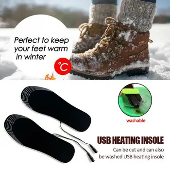 1 Pereche USB Încălzit Tălpi de Pantofi Picior de Încălzire Pad Picioarele Calde Ciorap Pad Mat de Iarnă Sport în aer liber, Încălzire Tălpi interioare de Iarnă Caldă