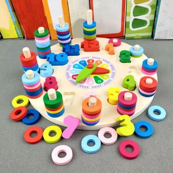 Copilul Preșcolar Montessori Jucării Didactice Din Educația Timpurie Sida Matematica Jucarii Ceas Digital De Lemn Jucărie Conta Formă Geometrică De Potrivire