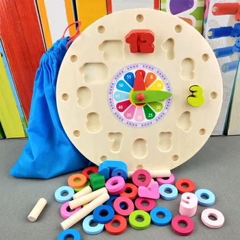 Copilul Preșcolar Montessori Jucării Didactice Din Educația Timpurie Sida Matematica Jucarii Ceas Digital De Lemn Jucărie Conta Formă Geometrică De Potrivire