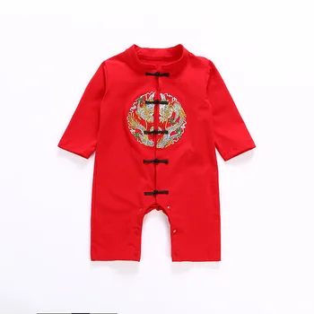 2021 Copil Baby Boy Fata Romper Anul Nou Chinezesc Îmbrăcăminte Pentru Sugari Tang Costum Broderie Toamna Din Bumbac Cu Maneci Lungi Salopeta Bebelus