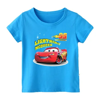 2020 Vara Noi 95 masini Boy Tricou din Bumbac cu Maneci Scurte T-shirt de Imprimare de Desene animate pentru Copii fete Copii Hainele Copilului