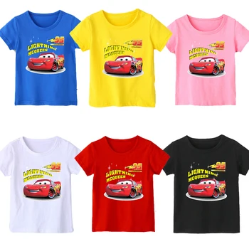 2020 Vara Noi 95 masini Boy Tricou din Bumbac cu Maneci Scurte T-shirt de Imprimare de Desene animate pentru Copii fete Copii Hainele Copilului