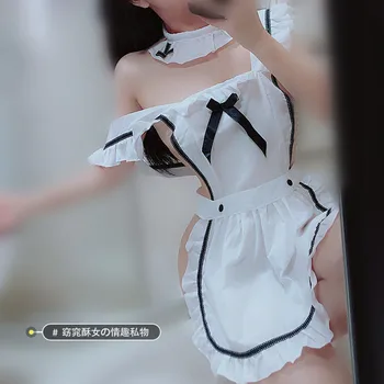 Servitoare japonez Erotic Costum de Uniformă de Menajeră Cosplay Lenjerie Femei, jocuri de Rol Lenjerie Sexy Fierbinte Uniforme pentru Scoala Costum Fată