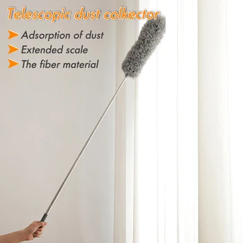 Extensibil aspirator de praf Pene cu Stâlp Telescopic din Oțel Inoxidabil Duster din Microfibră Pentru Curățare Pânză de păianjen Masini Acasă Flexibil Aspirator