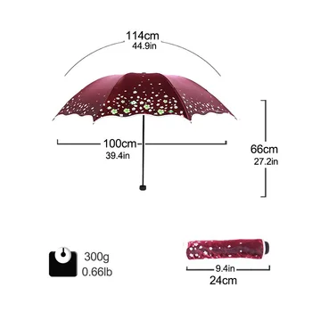 Flori Umbrela Brand de Top Paradis Pliere Umbrela de soare Moda Lumină Anti-UV, Vânt sau Ploaie Moda Fată Umbrelă de Buzunar Paraplu