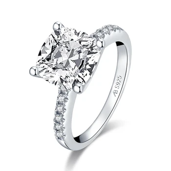 ANZIW Moda Argint 925 3.25 Carate, Tăiat Pernă Inel de Logodna Simulat Nunta de Diamant Inel de Argint Bijuterii Cadouri