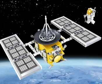 City space Saturn Modelul Falcon prin Satelit Descoperire Spacecraf kit de Constructii Blocuri Seturi aeronava Jucărie pentru copii Copii