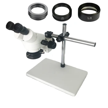 Negru Binocular microscop stereo 3.5 X 7X 45X 90X Lipit microscop 56 lumini LED-uri cu Multi-axa Reglabil Braț de Metal
