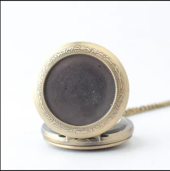 Stil Vintage bronz argint DIY ceas de buzunar pandantiv en-gros gratuit-hartă de buzunar ceas de bună calitate ridicata 50pcs/lot