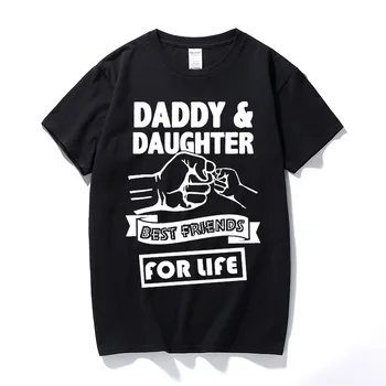 Tatăl și fiica mai buni prieteni pentru viață, ziua tatălui, tata cadou amuzant logo imprimate t-shirt din bumbac cu maneci scurte t shirt
