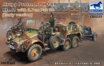 Bronco CB35133 1/35 Krupp Protze Kfz.69 w/3.7 cm Pak 36(Versiune Timpurie)